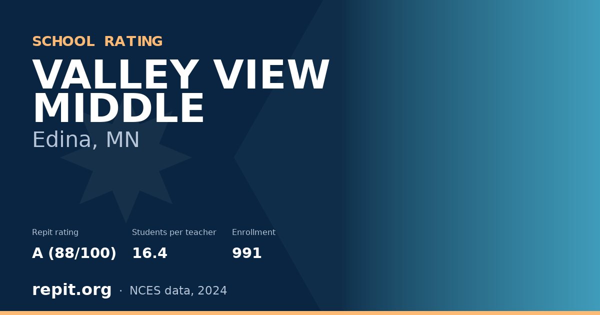 VALLEY VIEW MIDDLE, Edina, MN — Repit school rating A (88/100)