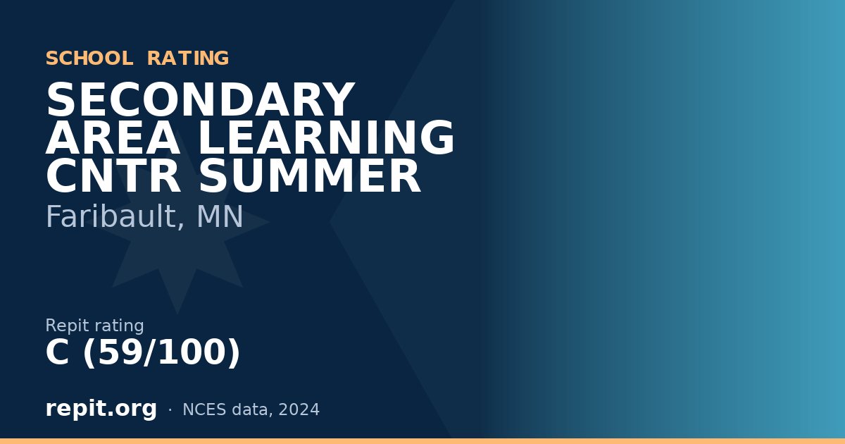 SECONDARY AREA LEARNING CNTR SUMMER, Faribault, MN — Repit school rating C (59/100)