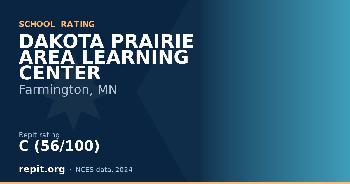 DAKOTA PRAIRIE AREA LEARNING CENTER, Farmington, MN — Repit school rating C (56/100)
