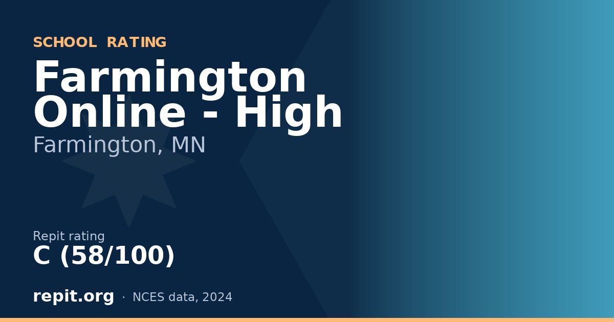 Farmington Online - High, Farmington, MN — Repit school rating C (58/100)