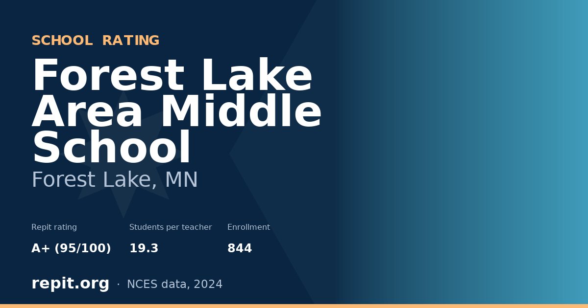 Forest Lake Area Middle School, Forest Lake, MN — Repit school rating A+ (95/100)