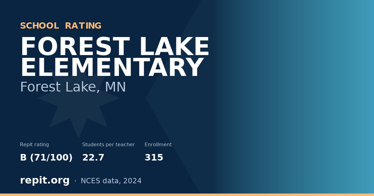 FOREST LAKE ELEMENTARY, Forest Lake, MN — Repit school rating B (71/100)