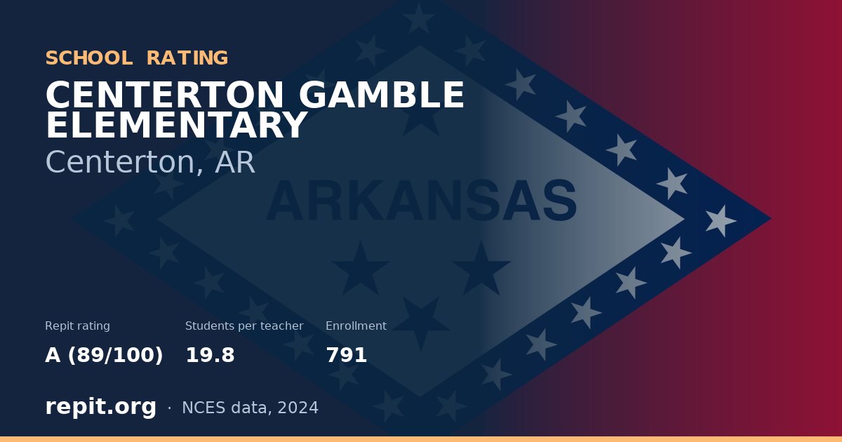 CENTERTON GAMBLE ELEMENTARY, Centerton, AR — Repit school rating A (89/100)