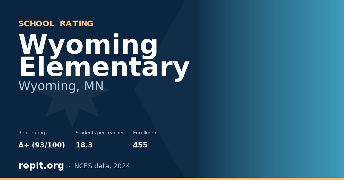 Wyoming Elementary, Wyoming, MN — Repit school rating A+ (93/100)