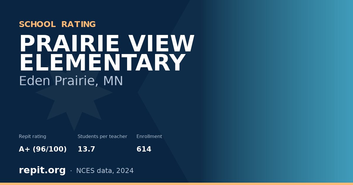 PRAIRIE VIEW ELEMENTARY, Eden Prairie, MN — Repit school rating A+ (96/100)