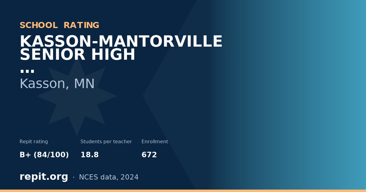 KASSON-MANTORVILLE SENIOR HIGH, Kasson, MN — Repit school rating B+ (84/100)