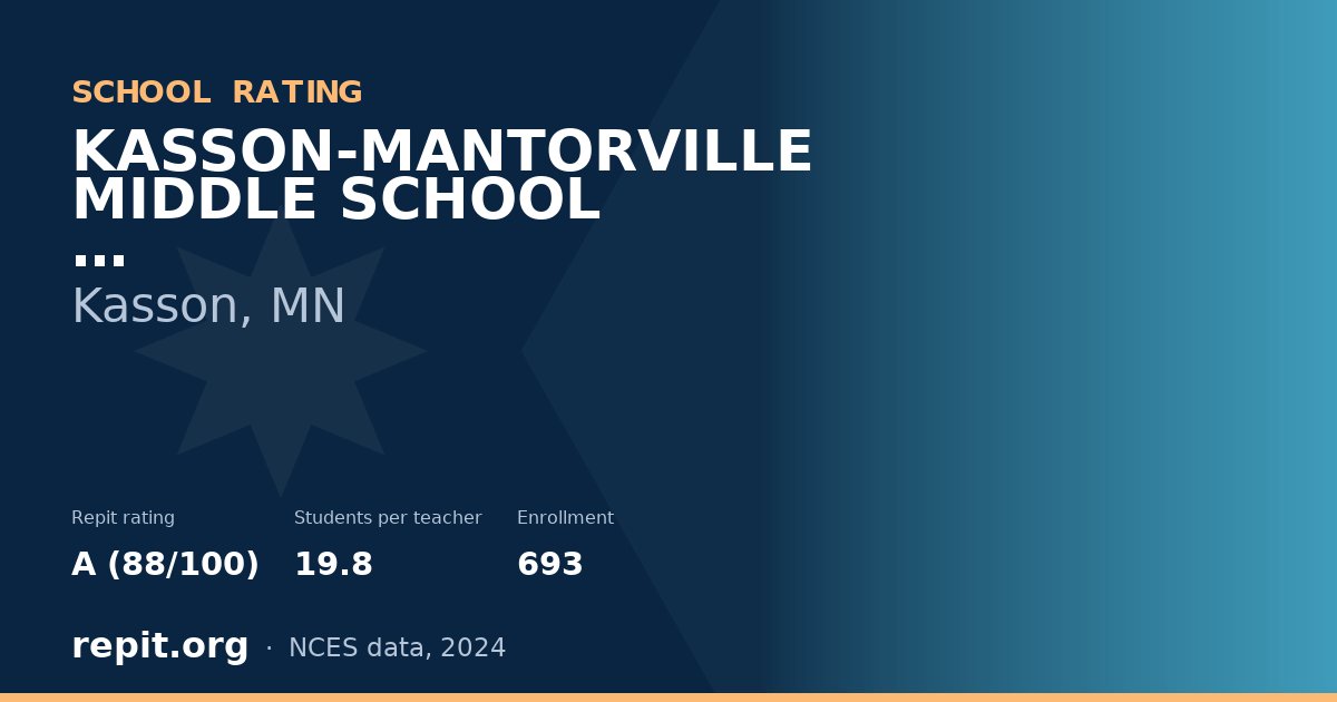 KASSON-MANTORVILLE MIDDLE SCHOOL, Kasson, MN — Repit school rating A (88/100)