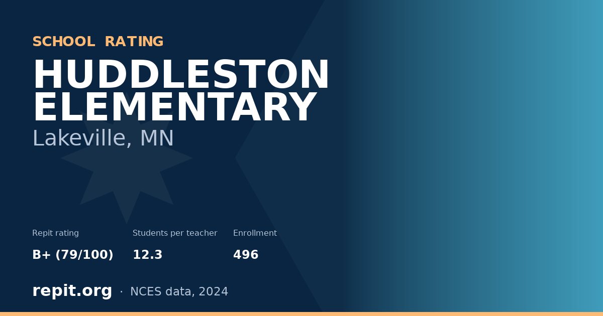 HUDDLESTON ELEMENTARY, Lakeville, MN — Repit school rating B+ (79/100)