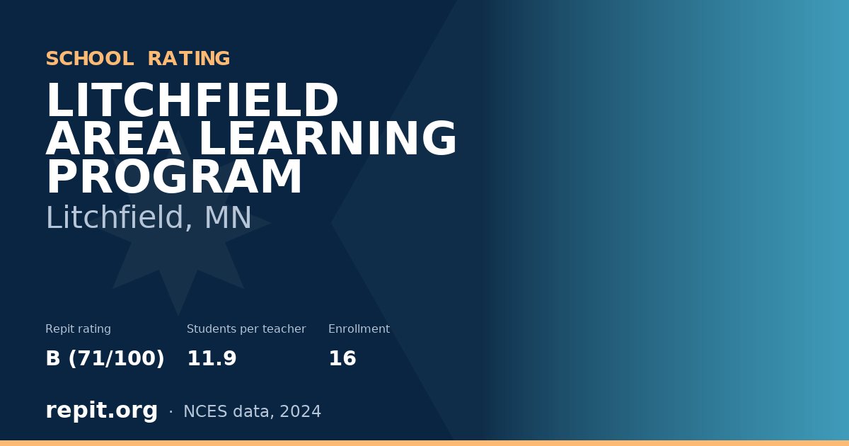 LITCHFIELD AREA LEARNING PROGRAM, Litchfield, MN — Repit school rating B (71/100)