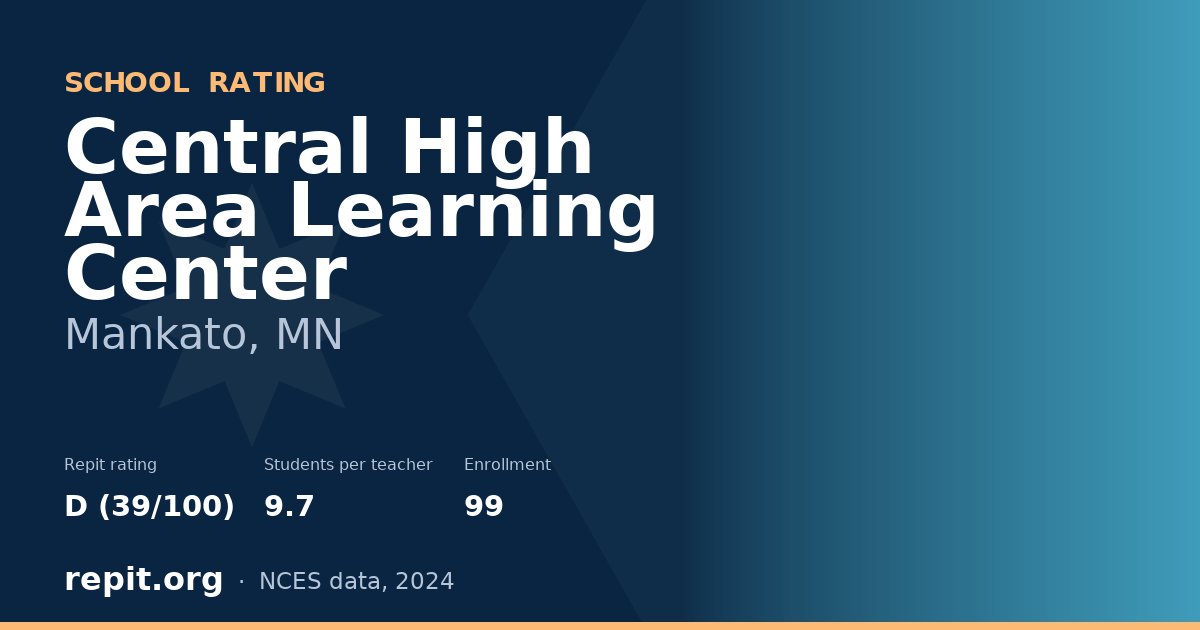 Central High Area Learning Center, Mankato, MN — Repit school rating D (39/100)