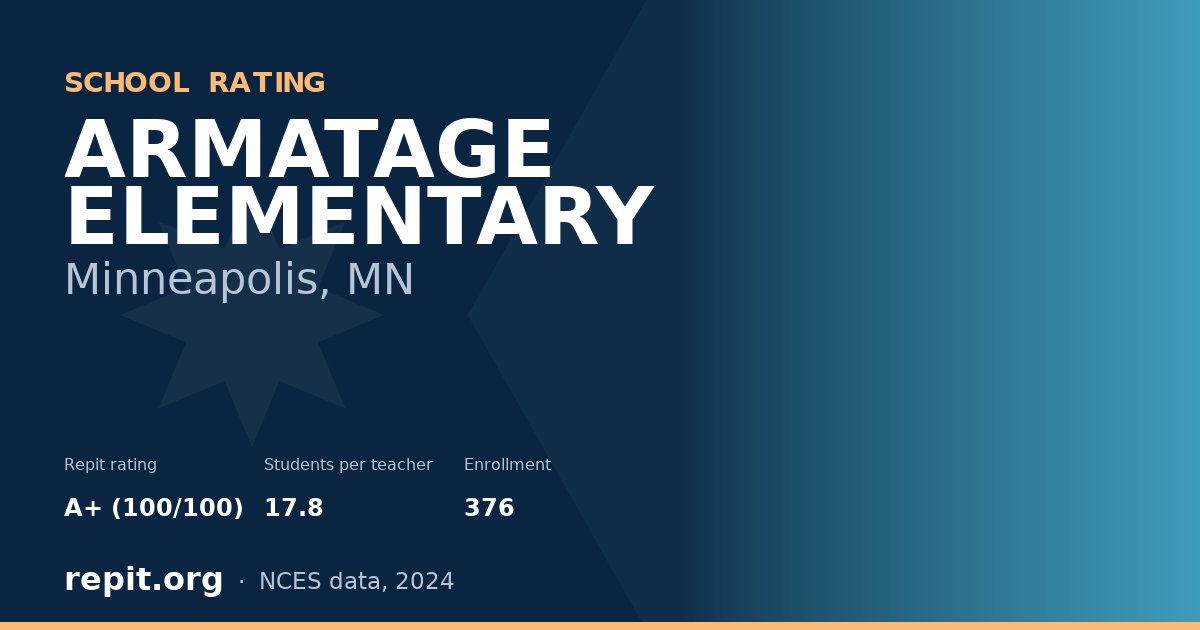 ARMATAGE ELEMENTARY, Minneapolis, MN — Repit school rating A+ (100/100)