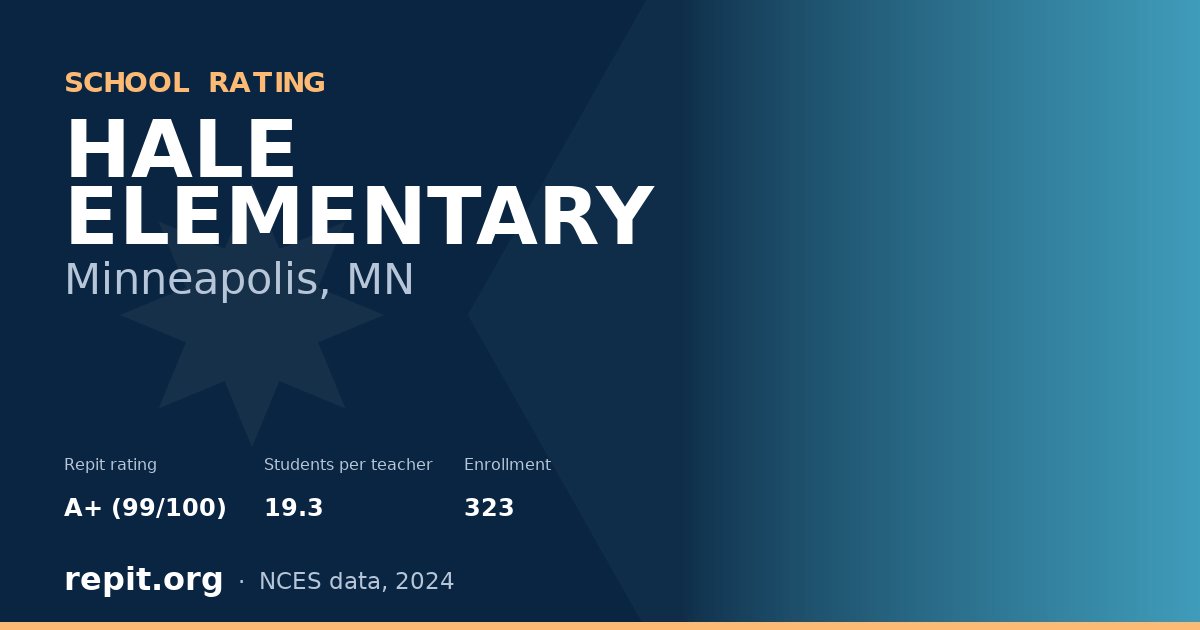 HALE ELEMENTARY, Minneapolis, MN — Repit school rating A+ (99/100)