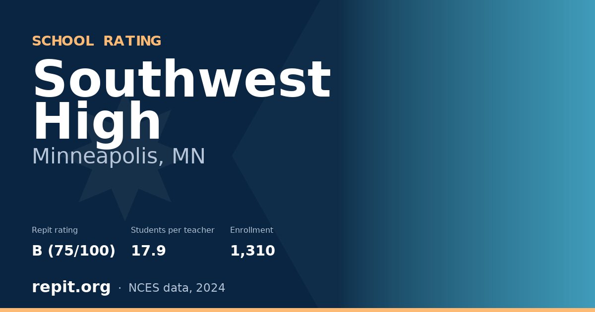 Southwest High, Minneapolis, MN — Repit school rating B (75/100)