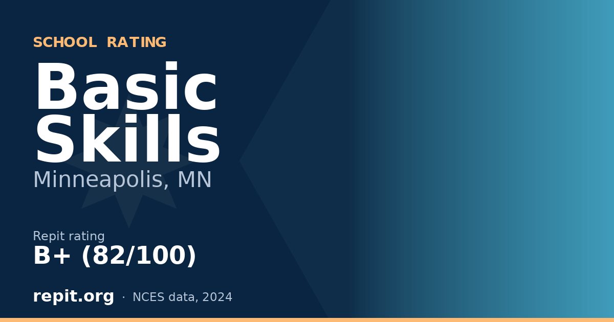 Basic Skills, Minneapolis, MN — Repit school rating B+ (82/100)