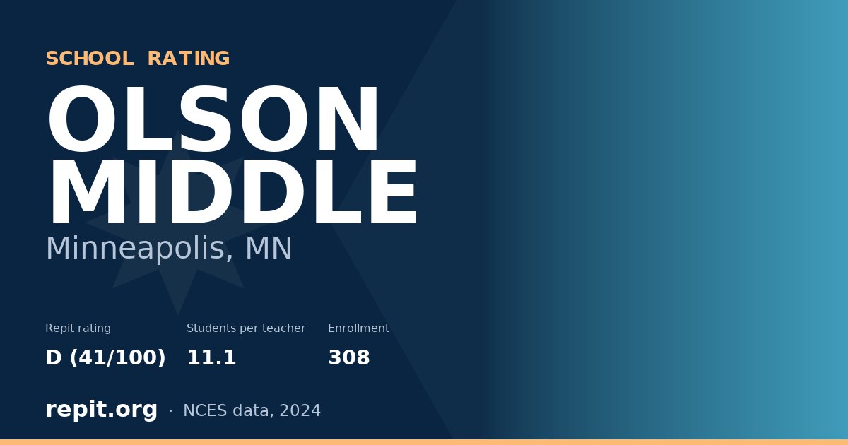 OLSON MIDDLE, Minneapolis, MN — Repit school rating D (41/100)