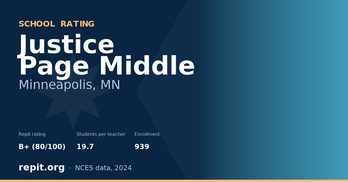 Justice Page Middle, Minneapolis, MN — Repit school rating B+ (80/100)