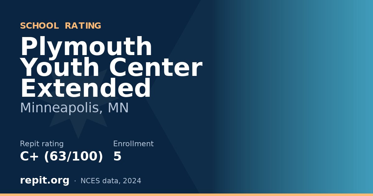 Plymouth Youth Center Extended, Minneapolis, MN — Repit school rating C+ (63/100)