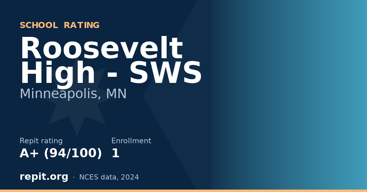 Roosevelt High - SWS, Minneapolis, MN — Repit school rating A+ (94/100)