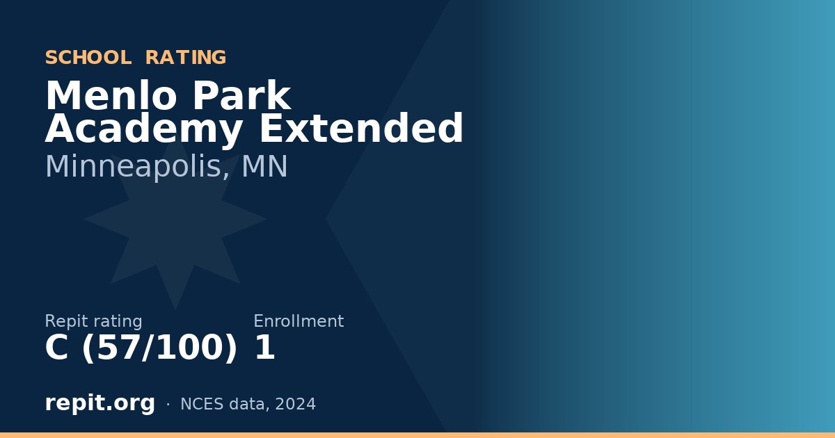 Menlo Park Academy Extended, Minneapolis, MN — Repit school rating C (57/100)