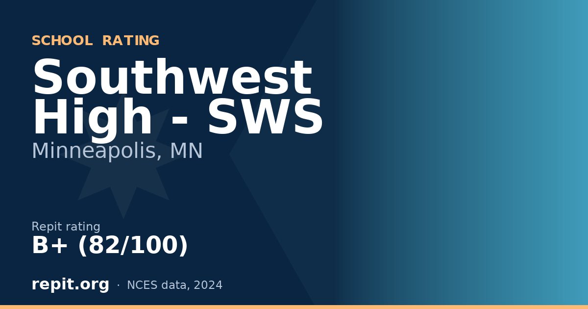Southwest High - SWS, Minneapolis, MN — Repit school rating B+ (82/100)