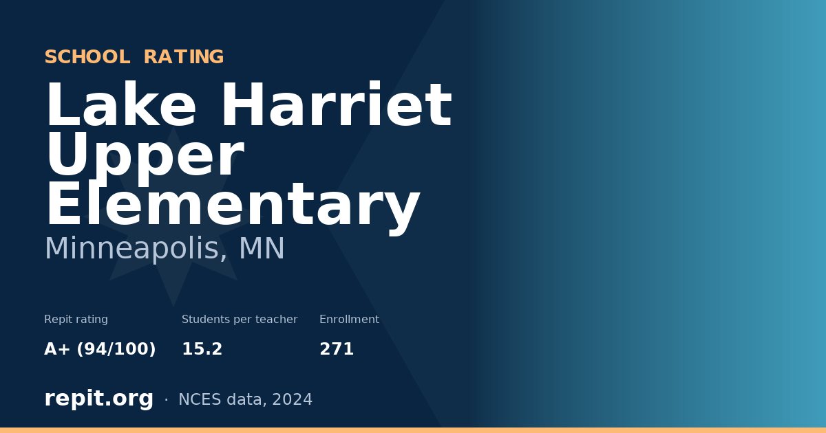 Lake Harriet Upper Elementary, Minneapolis, MN — Repit school rating A+ (94/100)