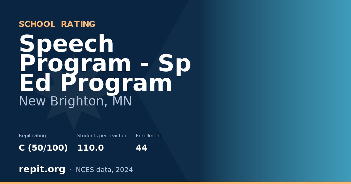 Speech Program - Sp Ed Program, New Brighton, MN — Repit school rating C (50/100)