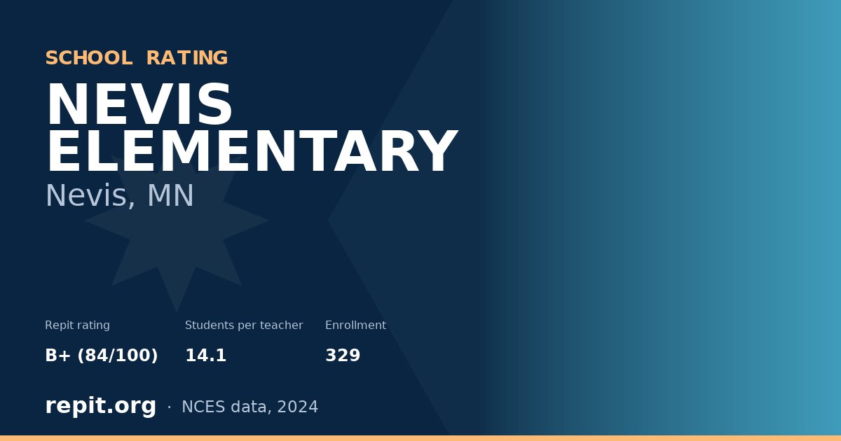 NEVIS ELEMENTARY, Nevis, MN — Repit school rating B+ (84/100)