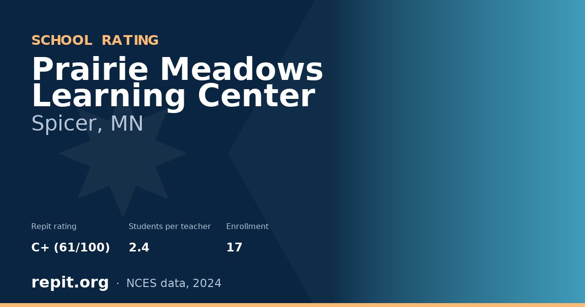 Prairie Meadows Learning Center, Spicer, MN — Repit school rating C+ (61/100)