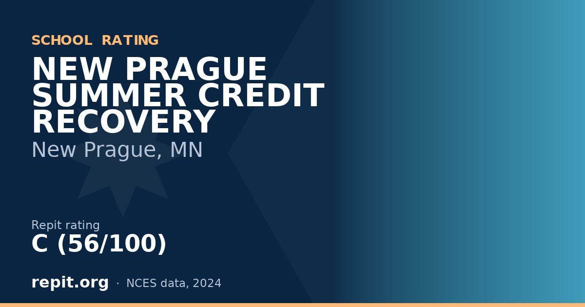 NEW PRAGUE SUMMER CREDIT RECOVERY, New Prague, MN — Repit school rating C (56/100)