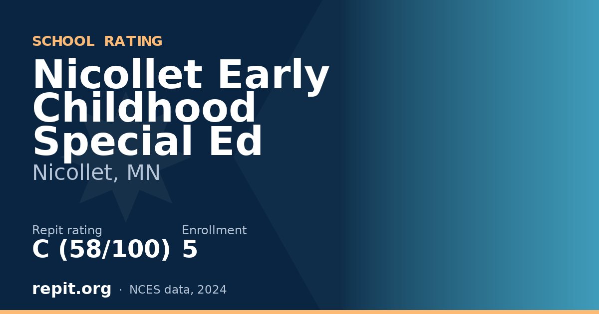 Nicollet Early Childhood Special Ed, Nicollet, MN — Repit school rating C (58/100)