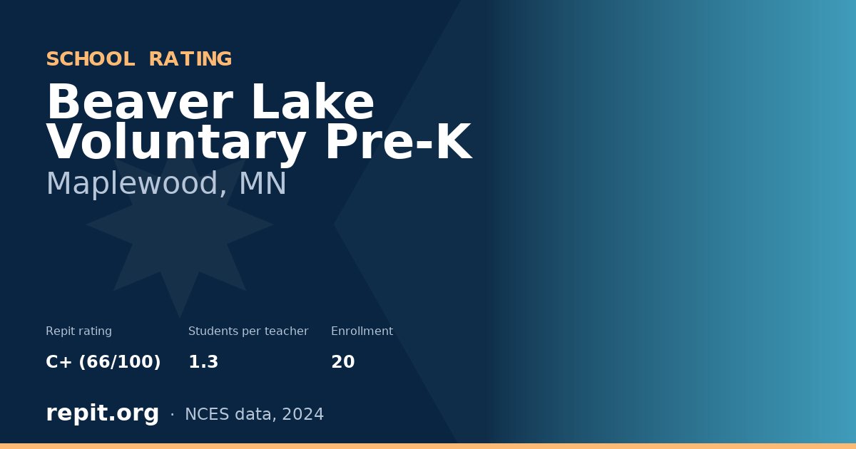 Beaver Lake Voluntary Pre-K, Maplewood, MN — Repit school rating C+ (66/100)