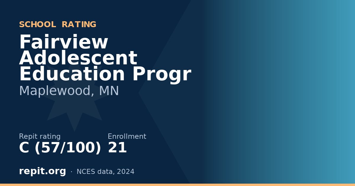 Fairview Adolescent Education Progr, Maplewood, MN — Repit school rating C (57/100)