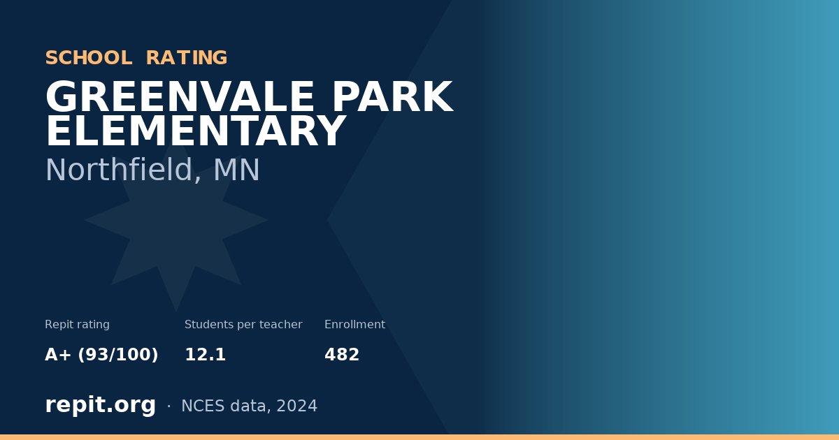 GREENVALE PARK ELEMENTARY, Northfield, MN — Repit school rating A+ (93/100)