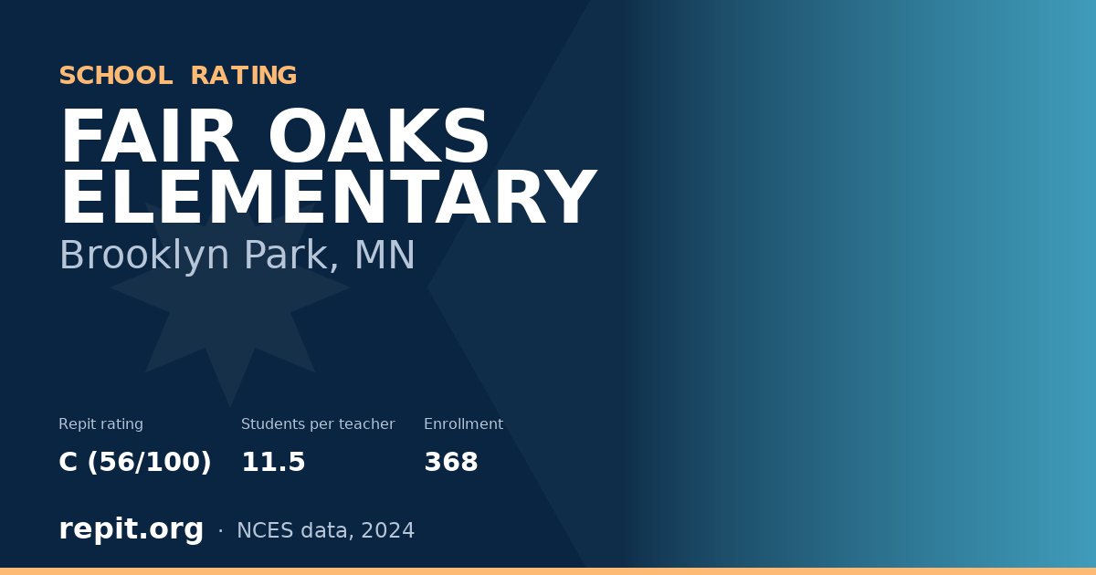 FAIR OAKS ELEMENTARY, Brooklyn Park, MN — Repit school rating C (56/100)