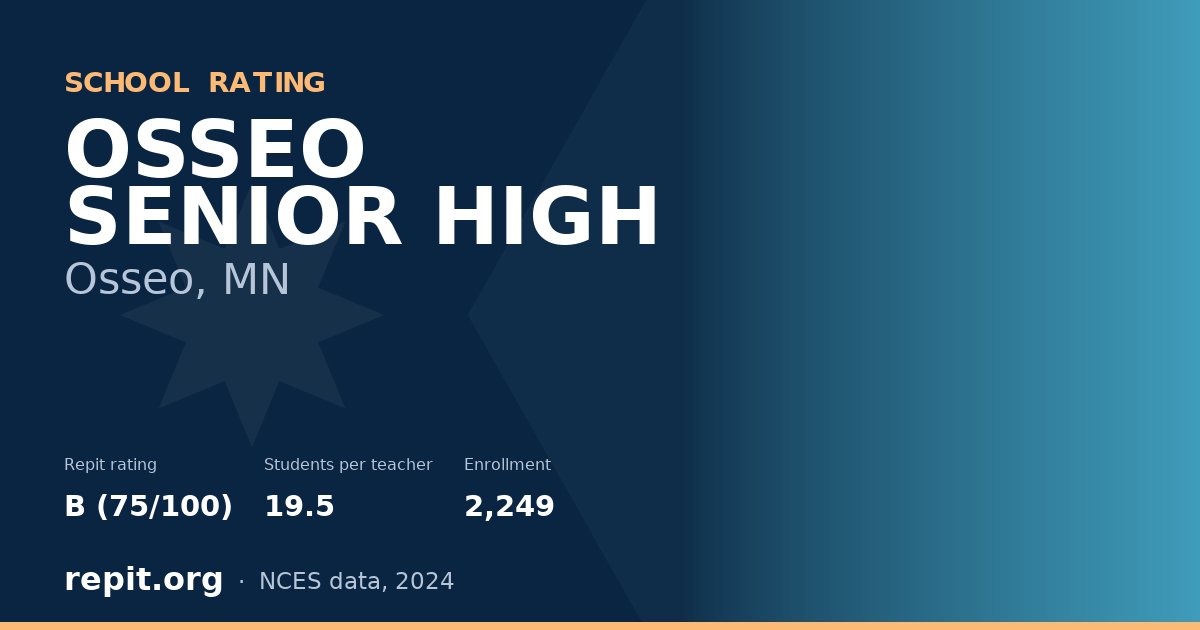 OSSEO SENIOR HIGH, Osseo, MN — Repit school rating B (75/100)
