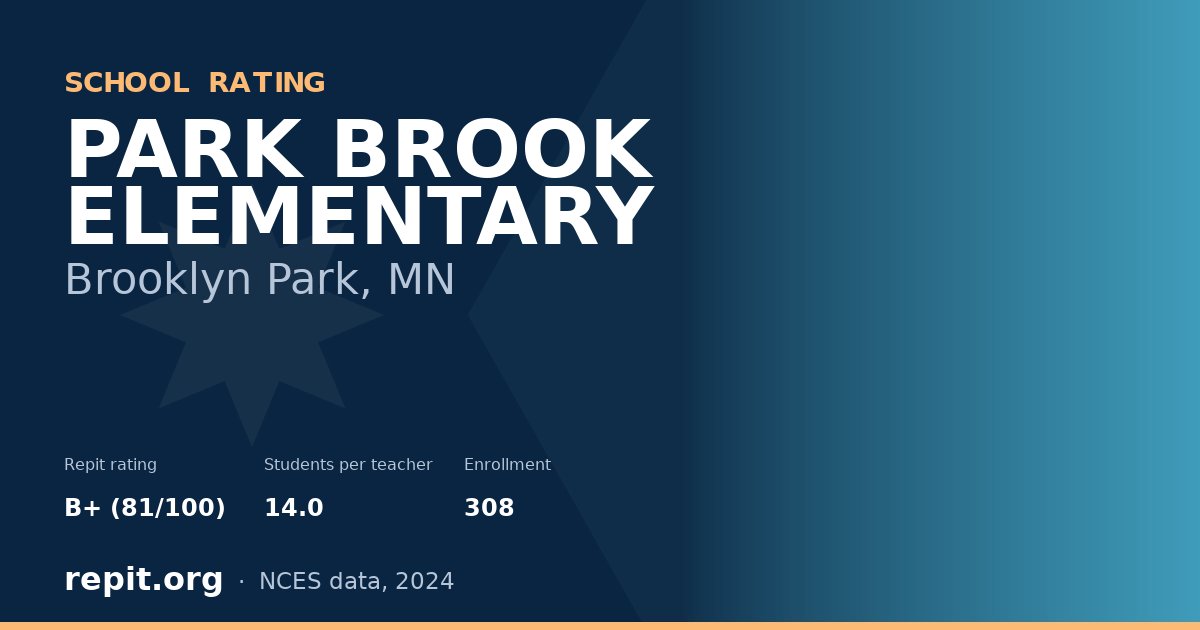 PARK BROOK ELEMENTARY, Brooklyn Park, MN — Repit school rating B+ (81/100)