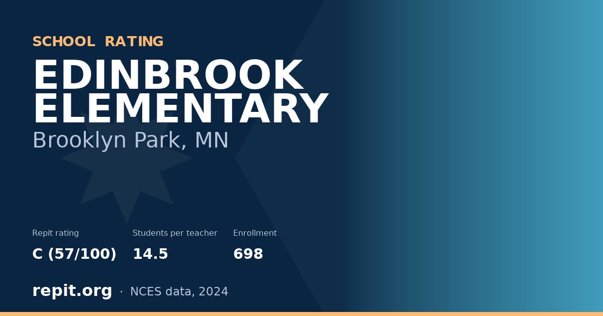 EDINBROOK ELEMENTARY, Brooklyn Park, MN — Repit school rating C (57/100)