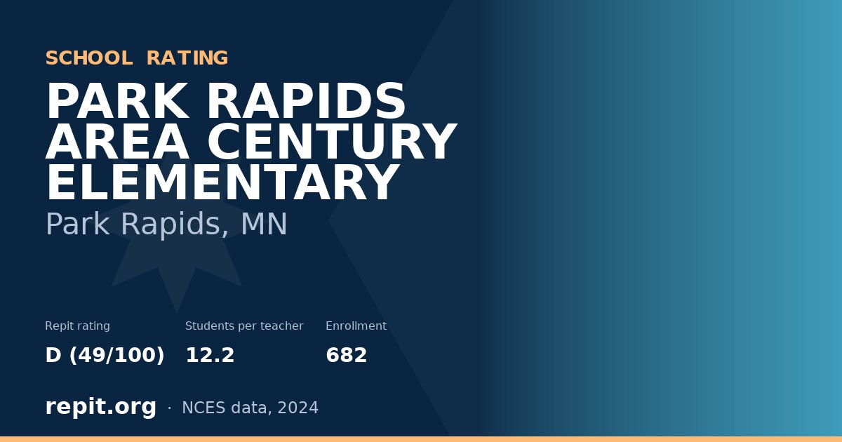 PARK RAPIDS AREA CENTURY ELEMENTARY, Park Rapids, MN — Repit school rating D (49/100)