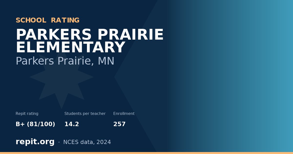PARKERS PRAIRIE ELEMENTARY, Parkers Prairie, MN — Repit school rating B+ (81/100)