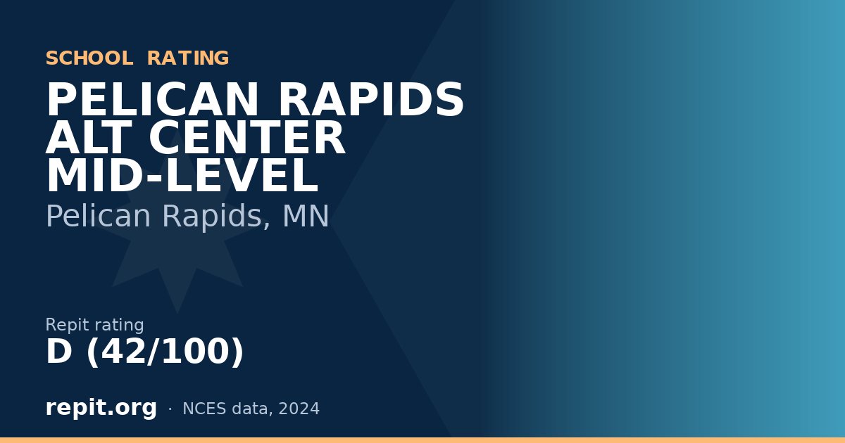 PELICAN RAPIDS ALT CENTER MID-LEVEL, Pelican Rapids, MN — Repit school rating D (42/100)