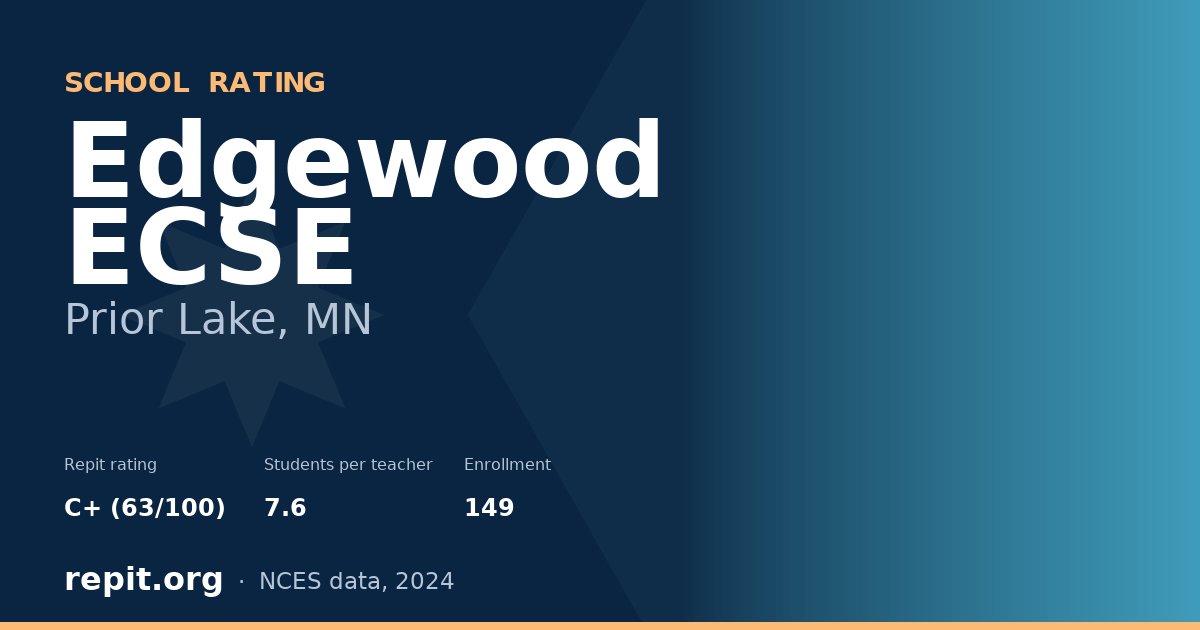 Edgewood ECSE, Prior Lake, MN — Repit school rating C+ (63/100)