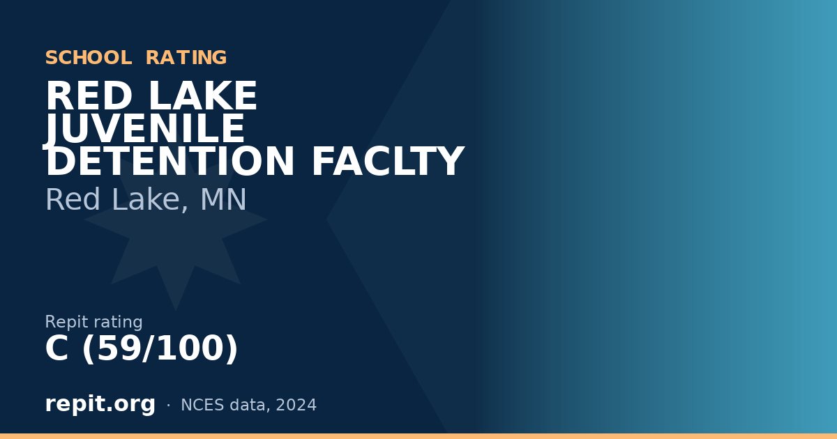 RED LAKE JUVENILE DETENTION FACLTY, Red Lake, MN — Repit school rating C (59/100)