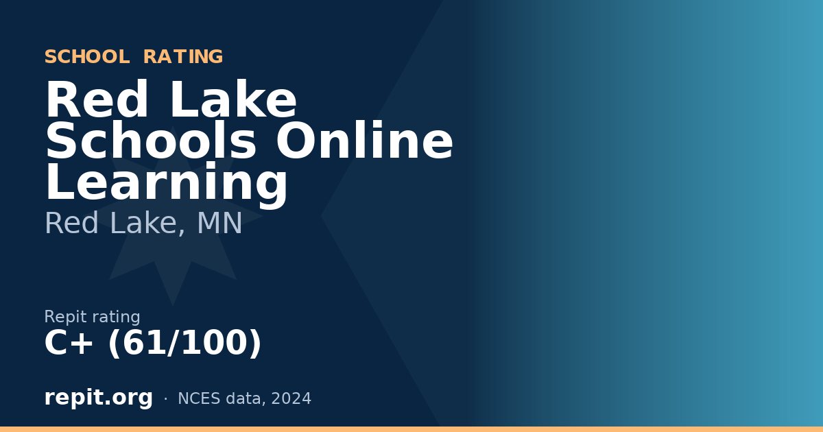 Red Lake Schools Online Learning, Red Lake, MN — Repit school rating C+ (61/100)