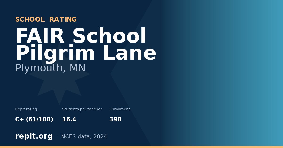 FAIR School Pilgrim Lane, Plymouth, MN — Repit school rating C+ (61/100)