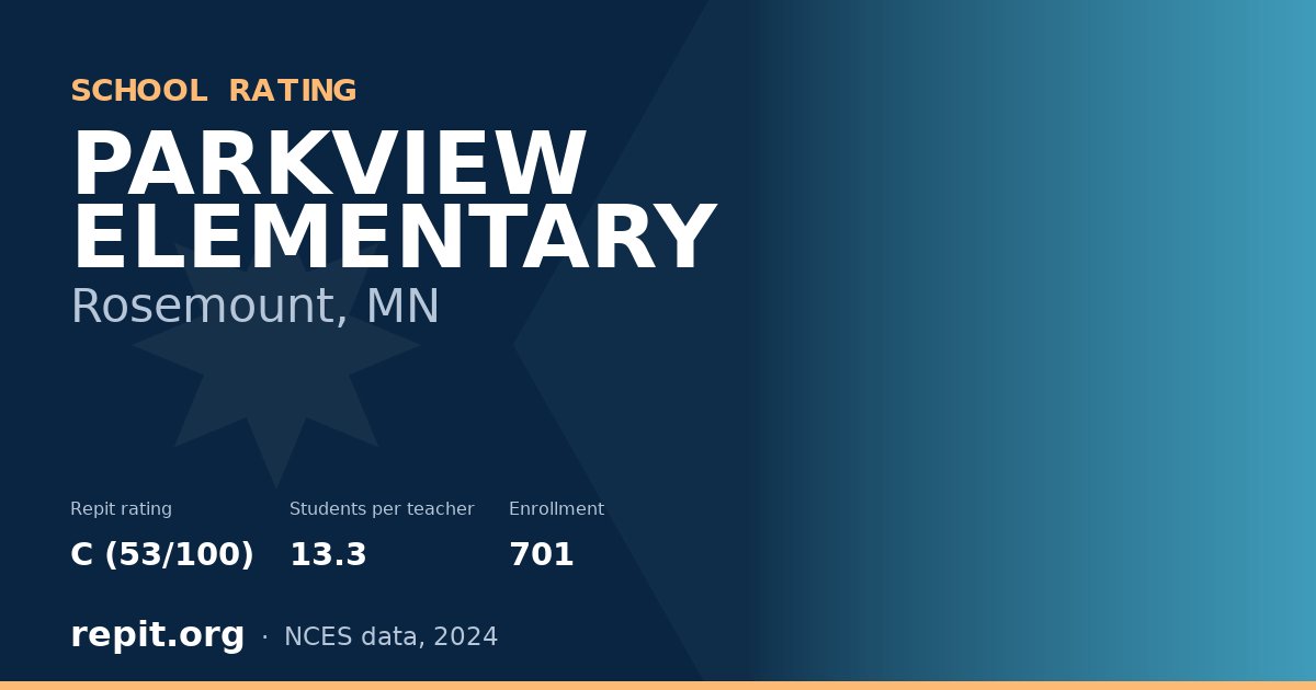 PARKVIEW ELEMENTARY, Rosemount, MN — Repit school rating C (53/100)