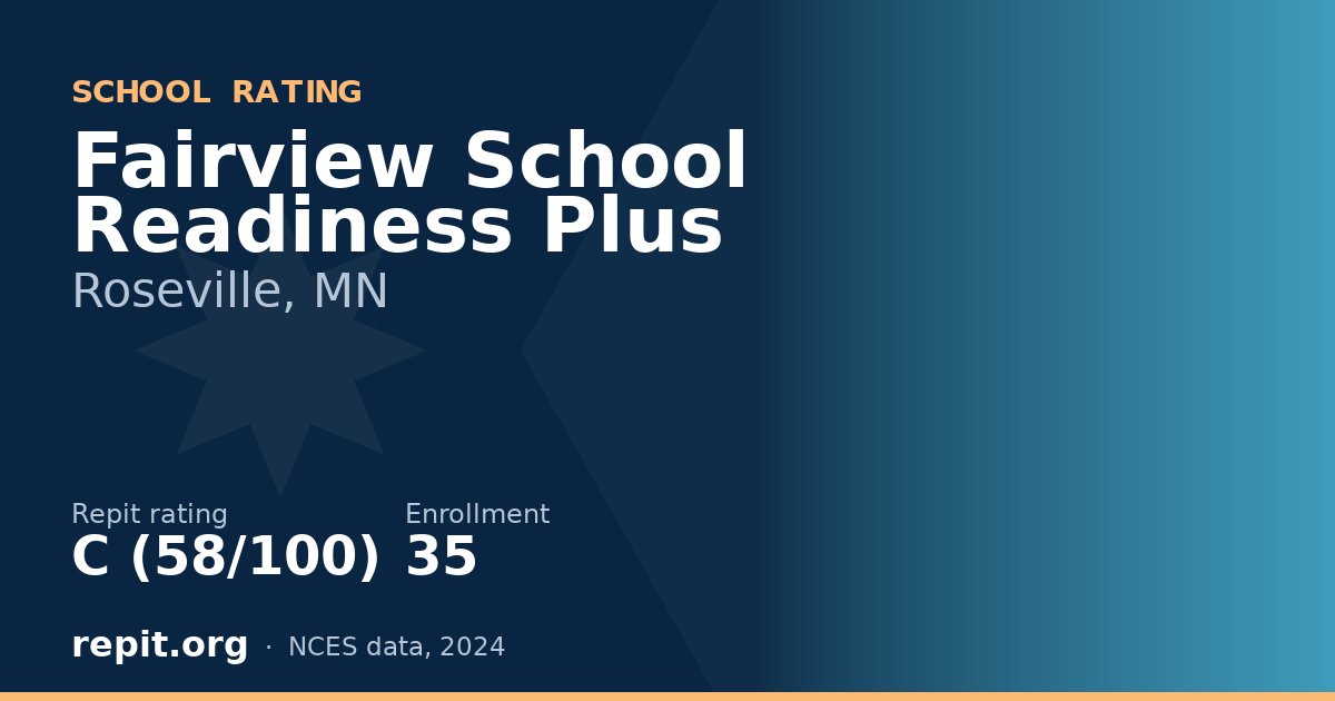 Fairview School Readiness Plus, Roseville, MN — Repit school rating C (58/100)