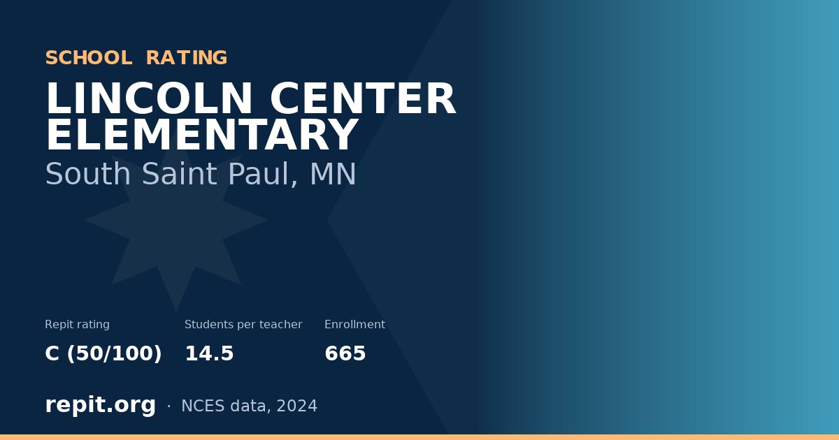 LINCOLN CENTER ELEMENTARY, South Saint Paul, MN — Repit school rating C (50/100)