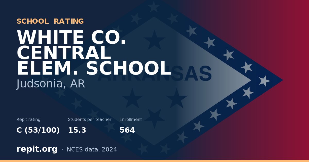 WHITE CO. CENTRAL ELEM. SCHOOL, Judsonia, AR — Repit school rating C (53/100)