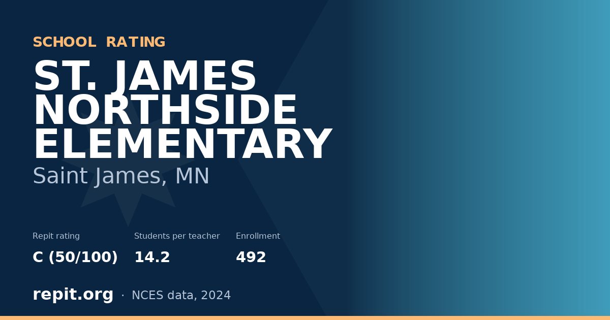 ST. JAMES NORTHSIDE ELEMENTARY, Saint James, MN — Repit school rating C (50/100)