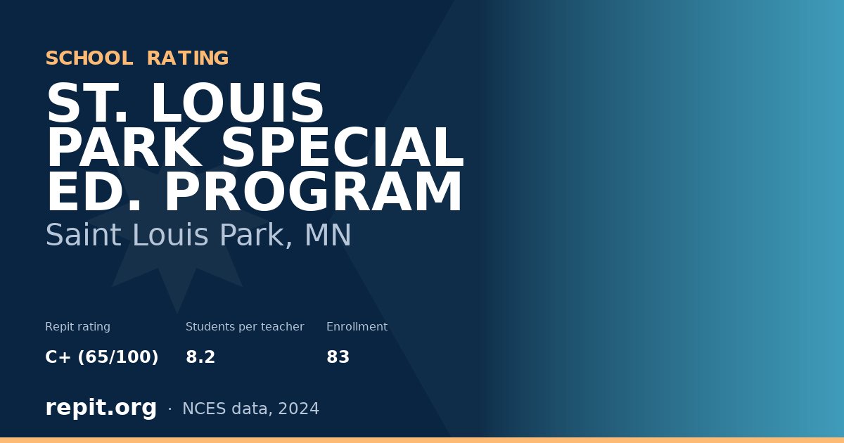 ST. LOUIS PARK SPECIAL ED. PROGRAM, Saint Louis Park, MN — Repit school rating C+ (65/100)